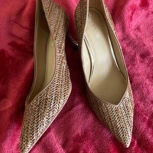 Nine West Brown Woven Heels